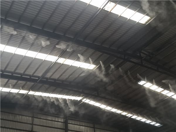 东莞中翔环保炉渣清洗车间喷雾除尘喷雾降温